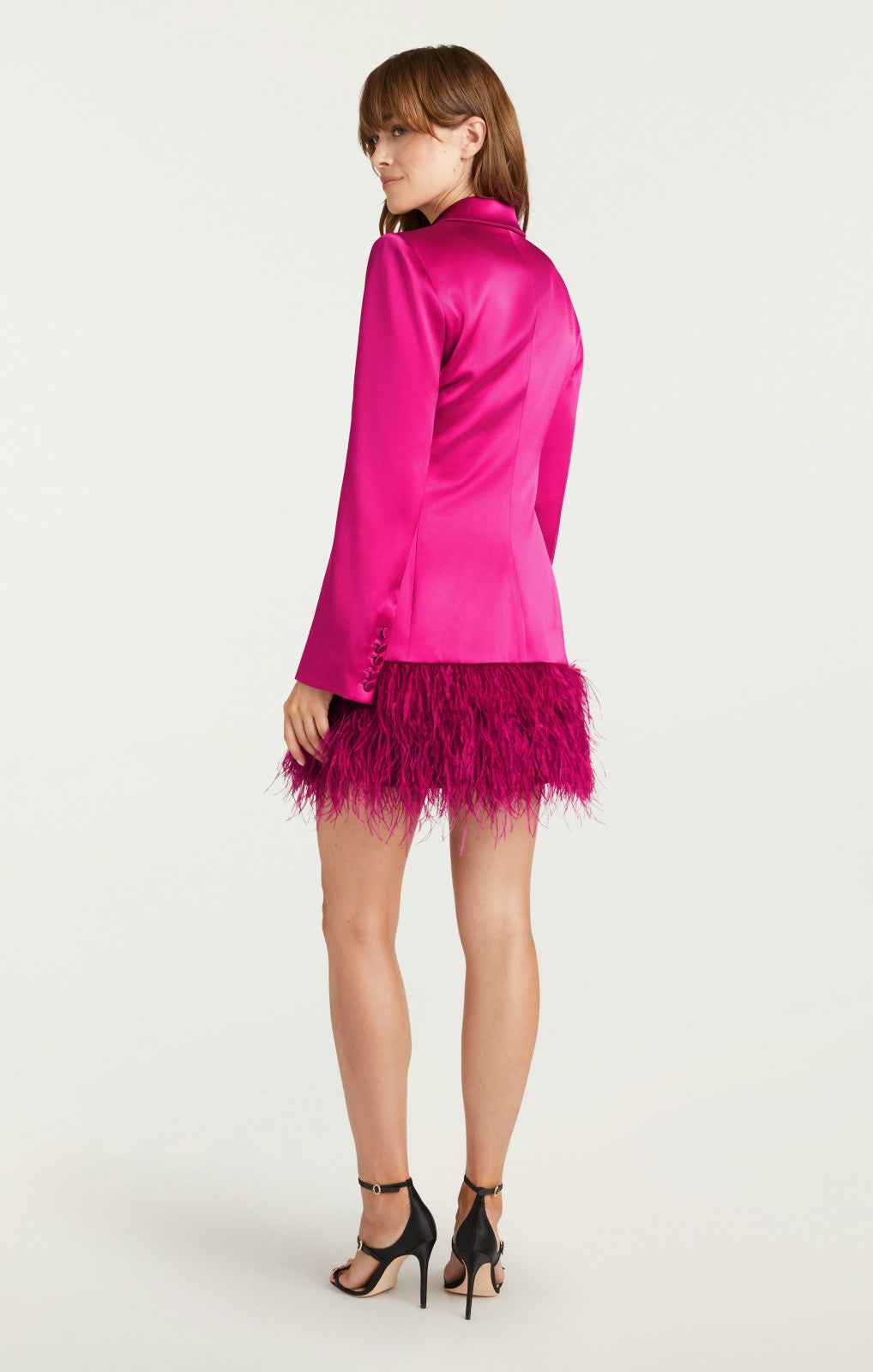 Women Long Sleeve Feather Joel Dress Plum Radish