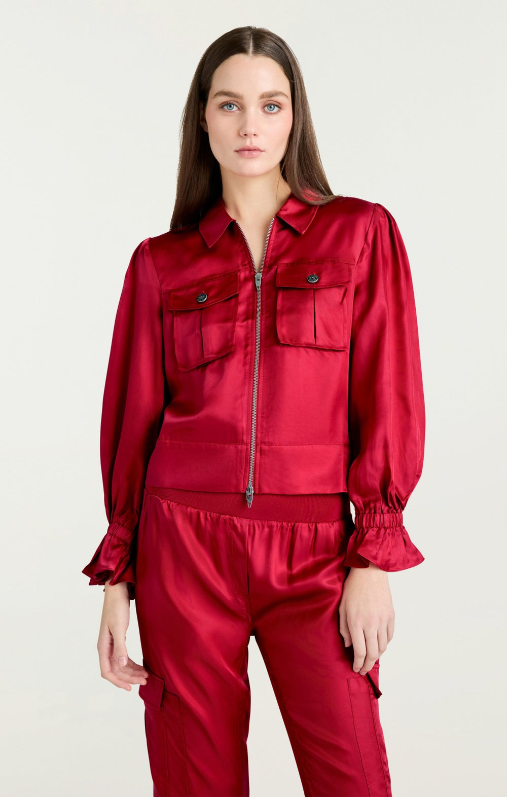 Women Long Sleeve Holly Jacket Red Currant