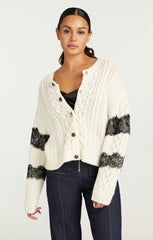 Women Louise Cardigan Ivory/Black