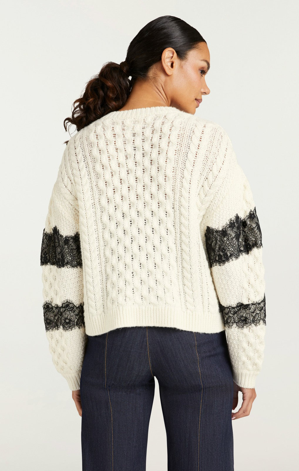 Women Louise Cardigan Ivory/Black