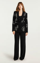 Women Mini Paisley Embellished Cheyenne Blazer Black