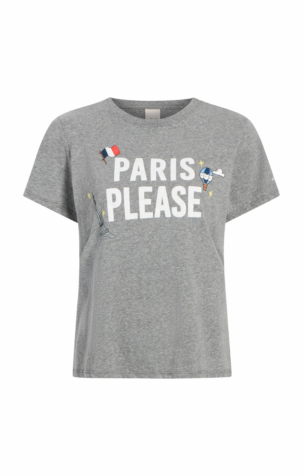 Women Paris Please Tee Heather Grey/White