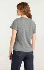 Women Paris Please Tee Heather Grey/White