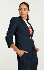 Women Petit Denim Khloe Blazer Indigo