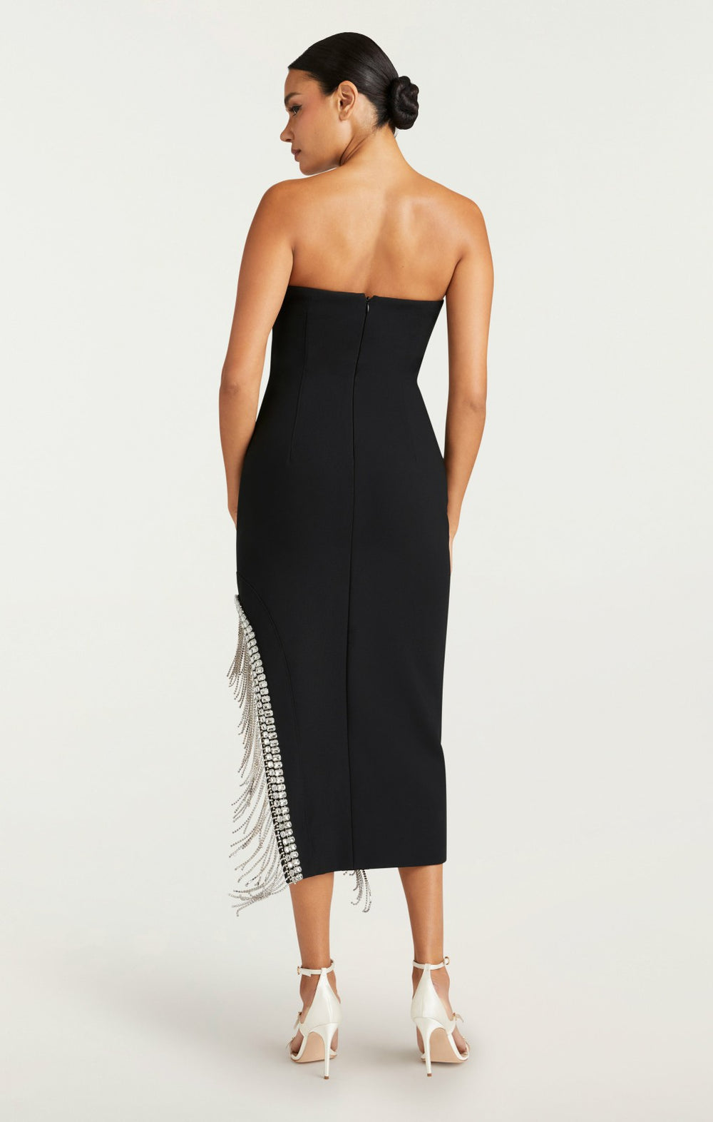 Women Rhinestone Fringe Sammy Dress Black
