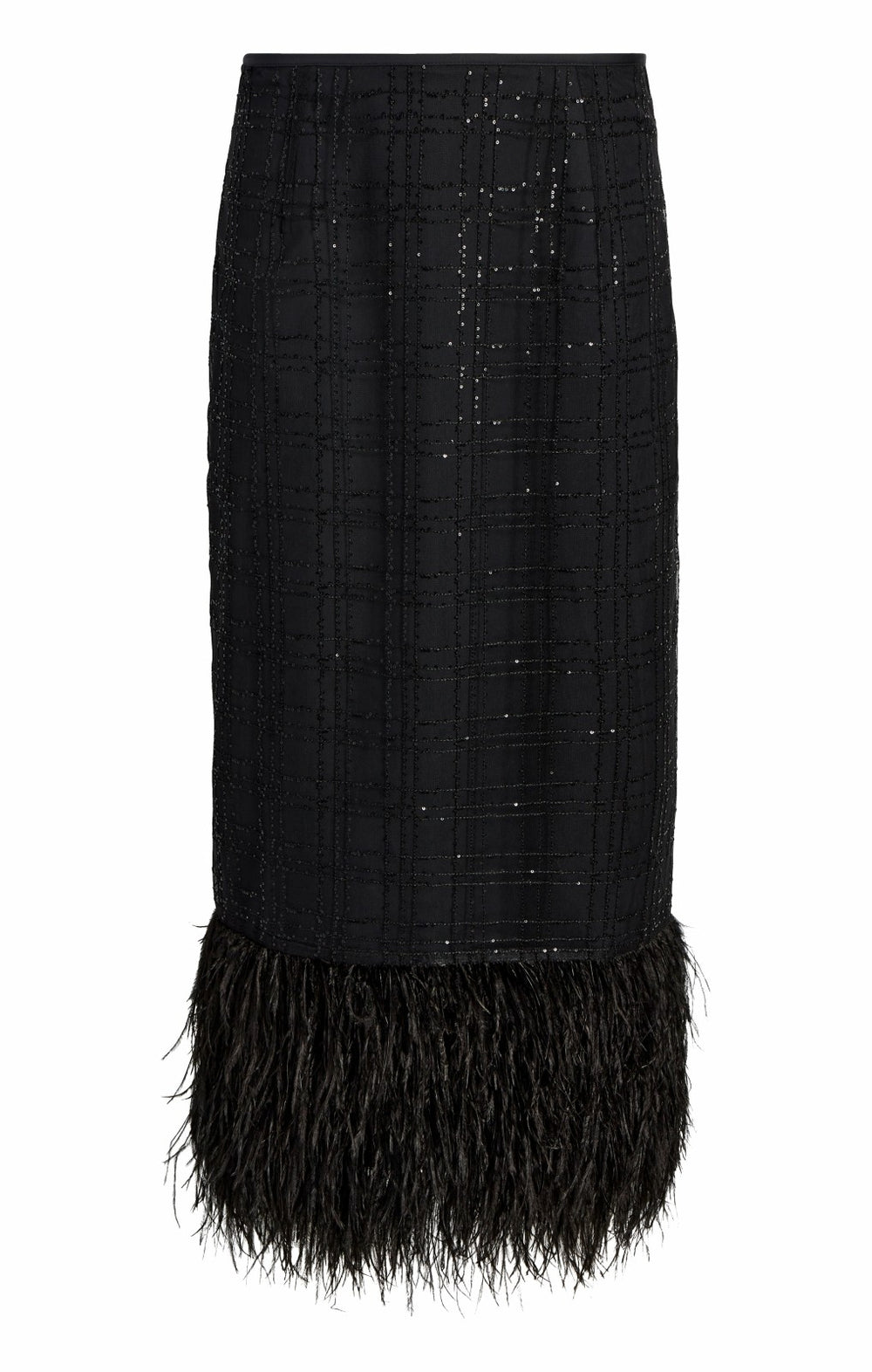 Women Sequin Plaid Charisse Skirt Black