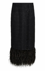Women Sequin Plaid Charisse Skirt Black