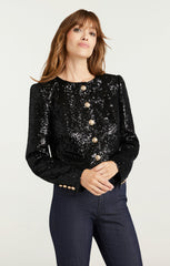 Women Sequin Randi Jacket Black