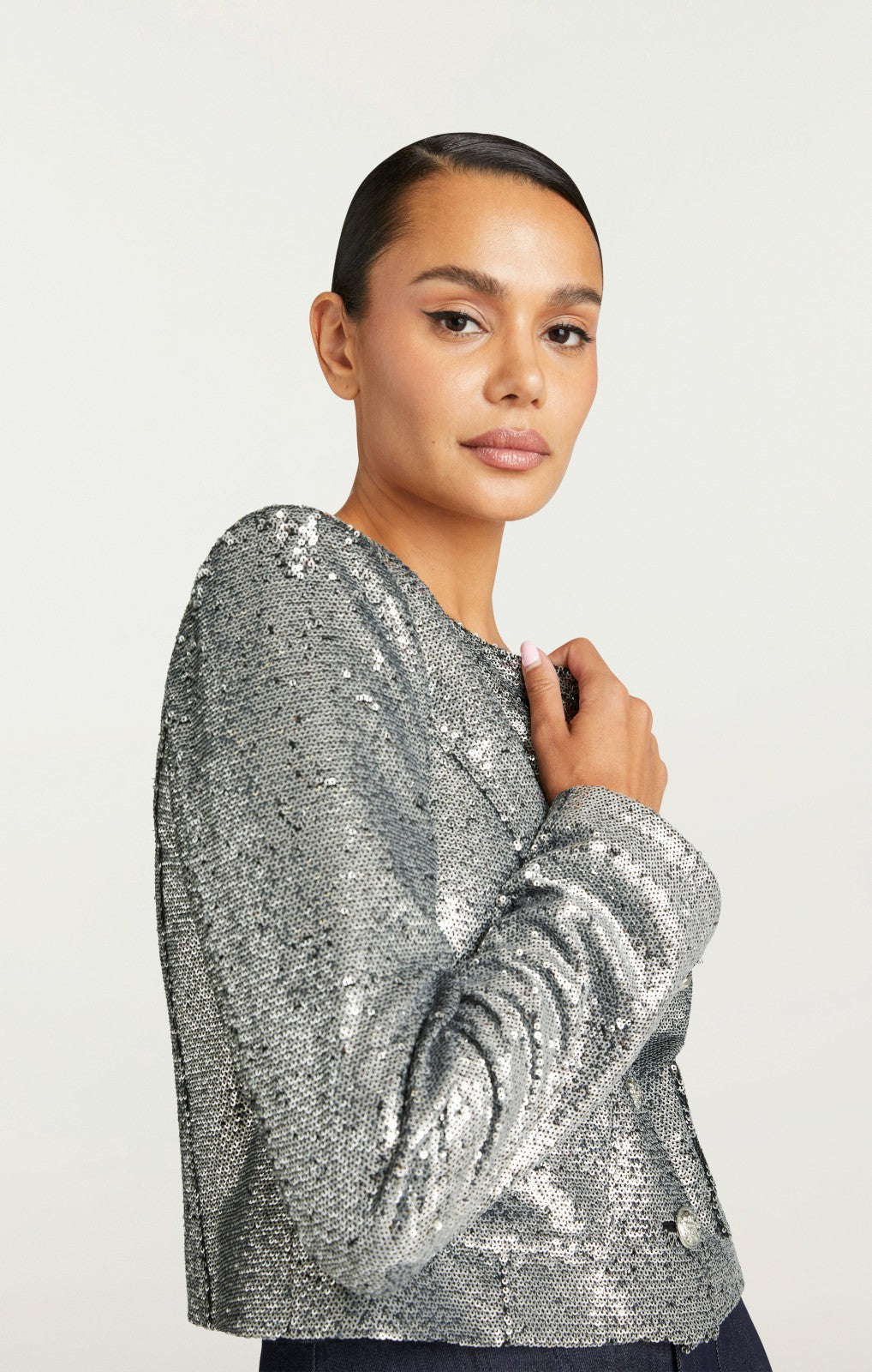 Women Sequin Randi Jacket Silver
