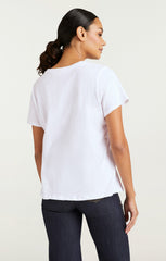 Women Smiley Joyeux Noel Tee White/Black