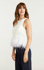 Women Smooth Satin Charisse Top Ivory