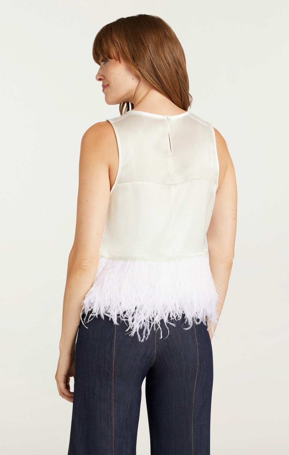 Women Smooth Satin Charisse Top Ivory