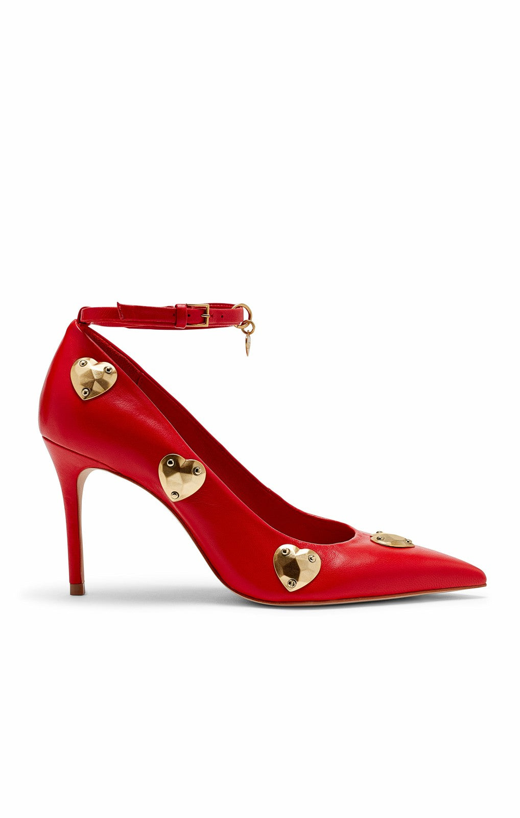 Women Madison Ankle Strap Pump Cardinal/Gold