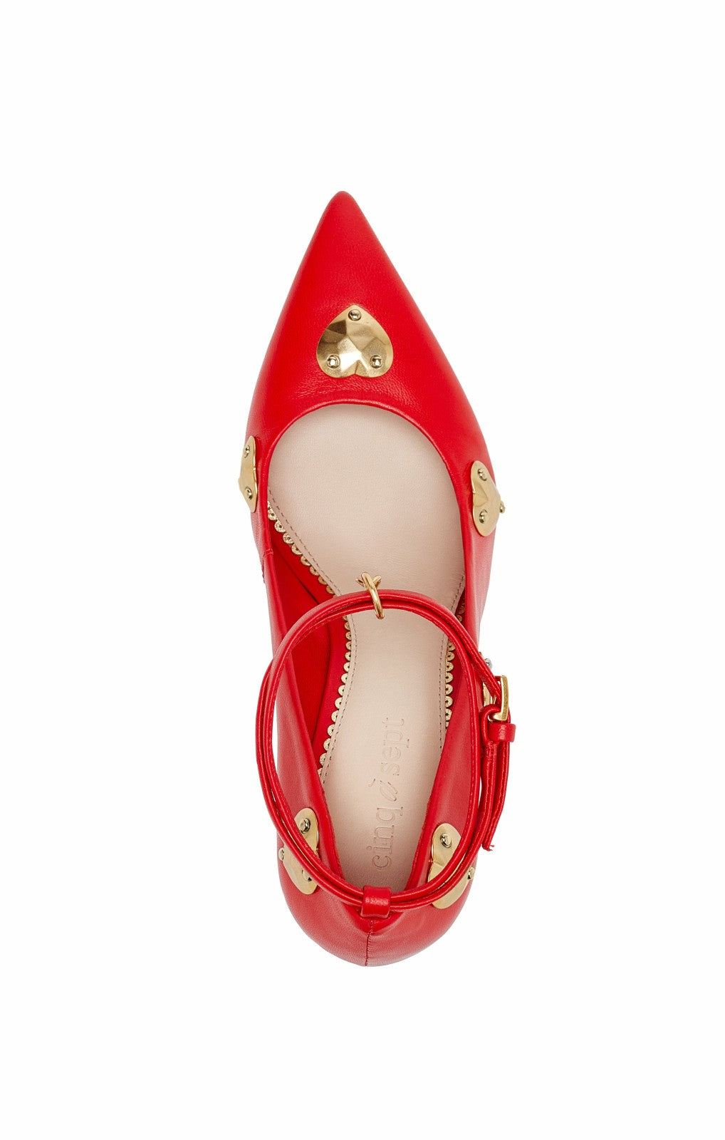 Women Madison Ankle Strap Pump Cardinal/Gold