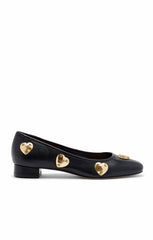 Women Marin Block Heel Ballet Pump Black/Gold