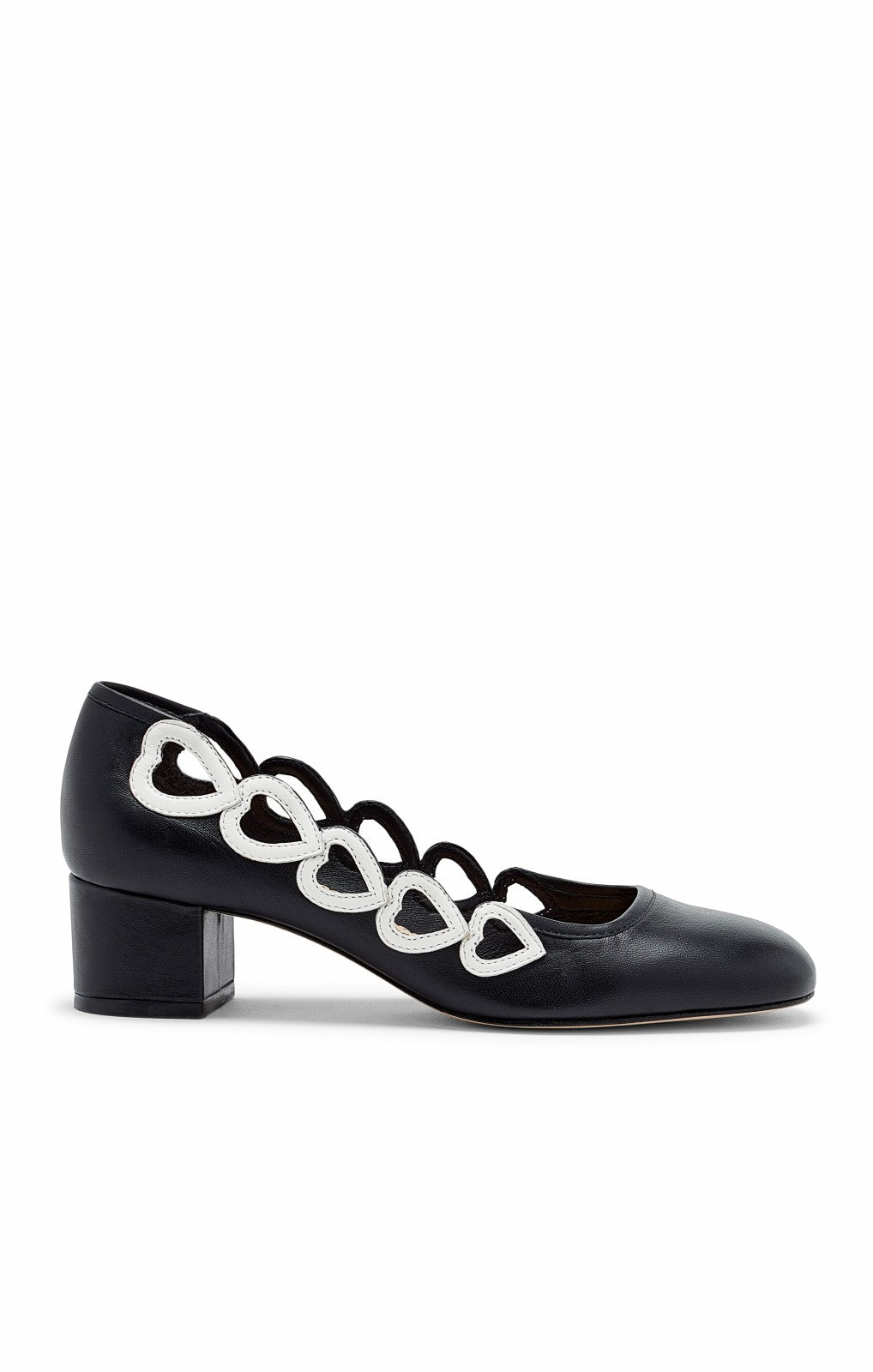 Women Martine Block Heel Pump Black/Ivory