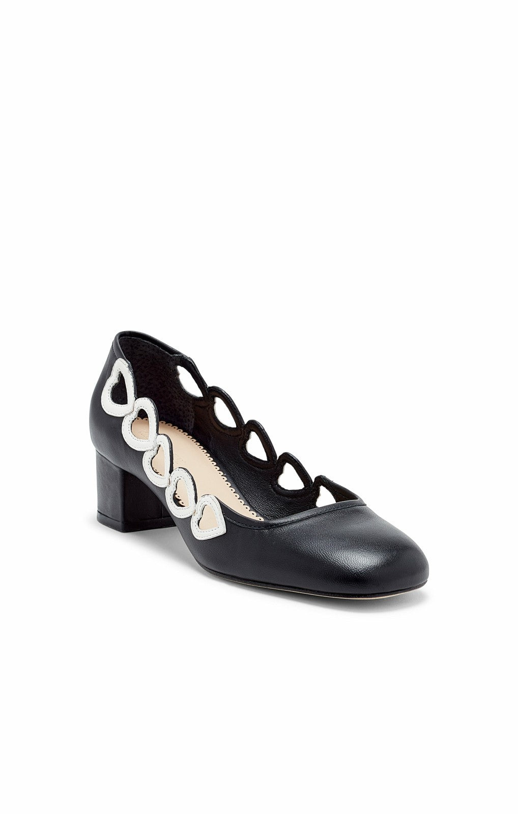 Women Martine Block Heel Pump Black/Ivory