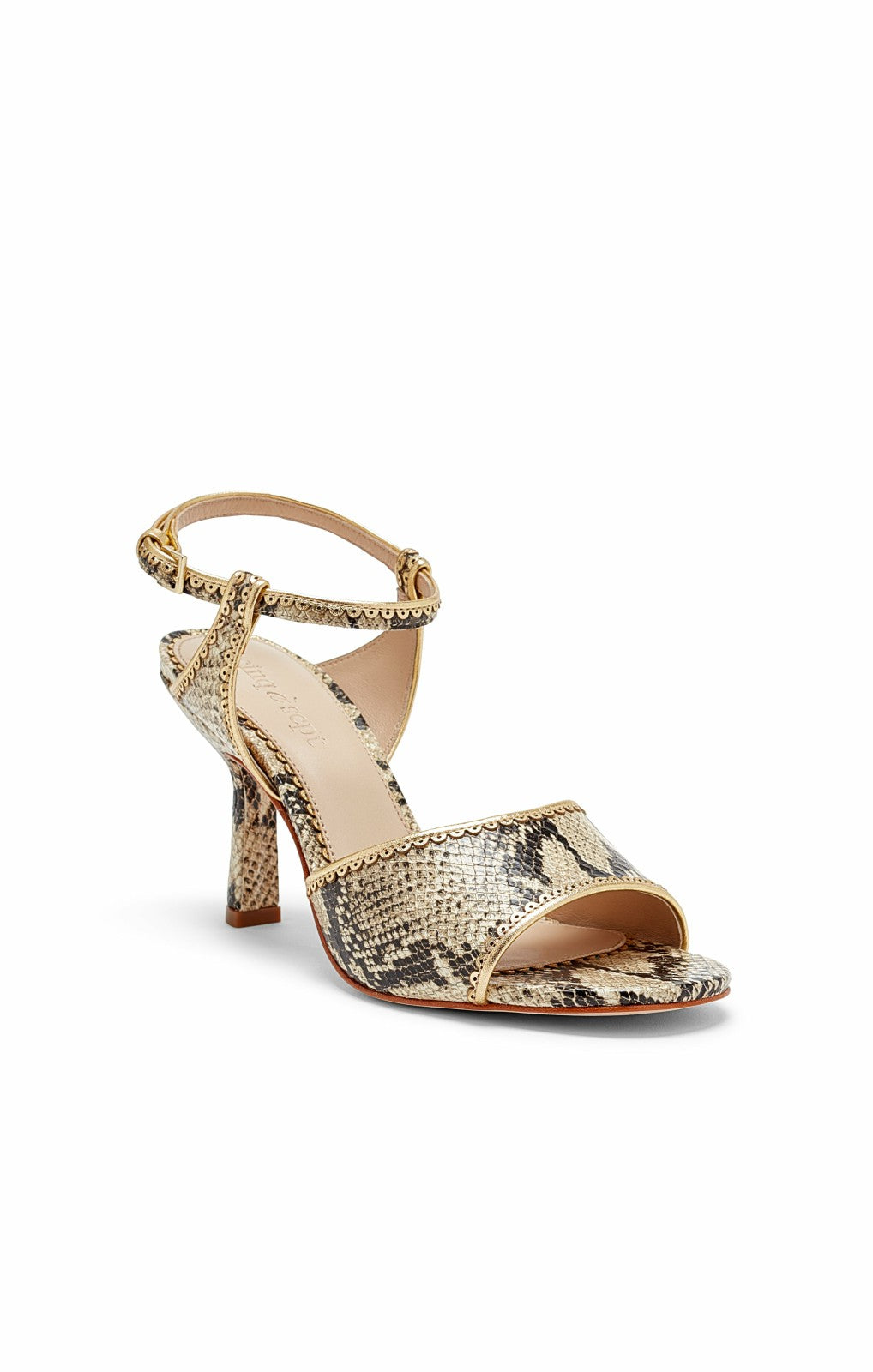 Women Rebecca Ankle Strap Sandal Natural Multi/Gold