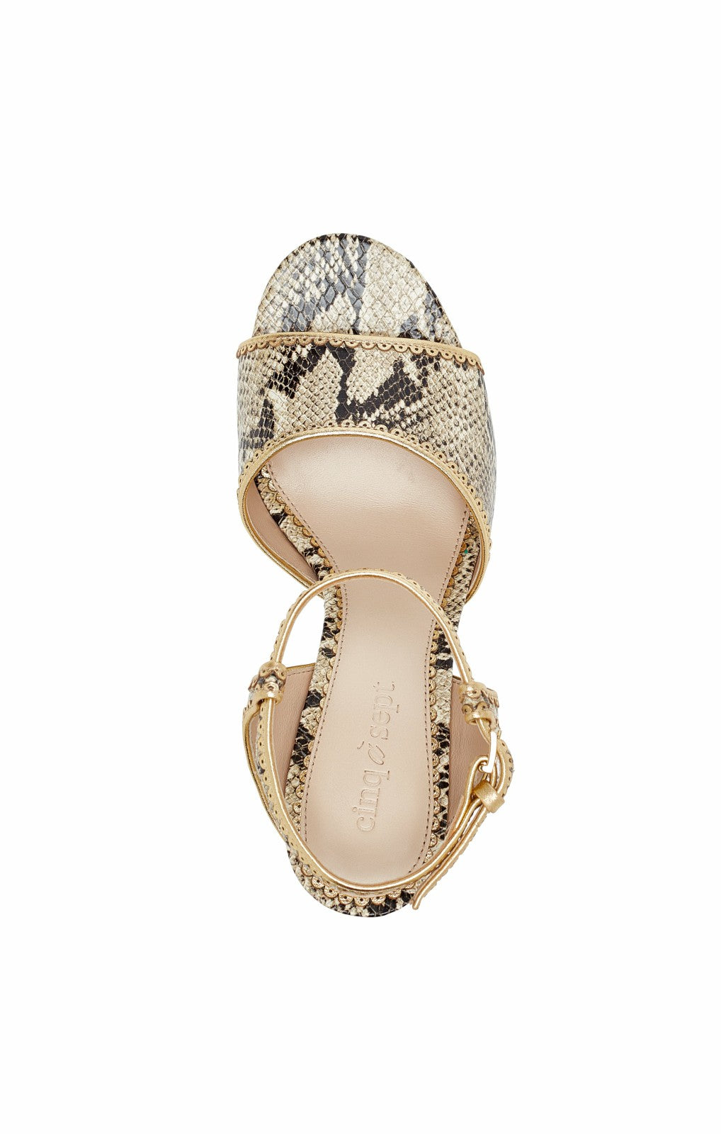 Women Rebecca Ankle Strap Sandal Natural Multi/Gold