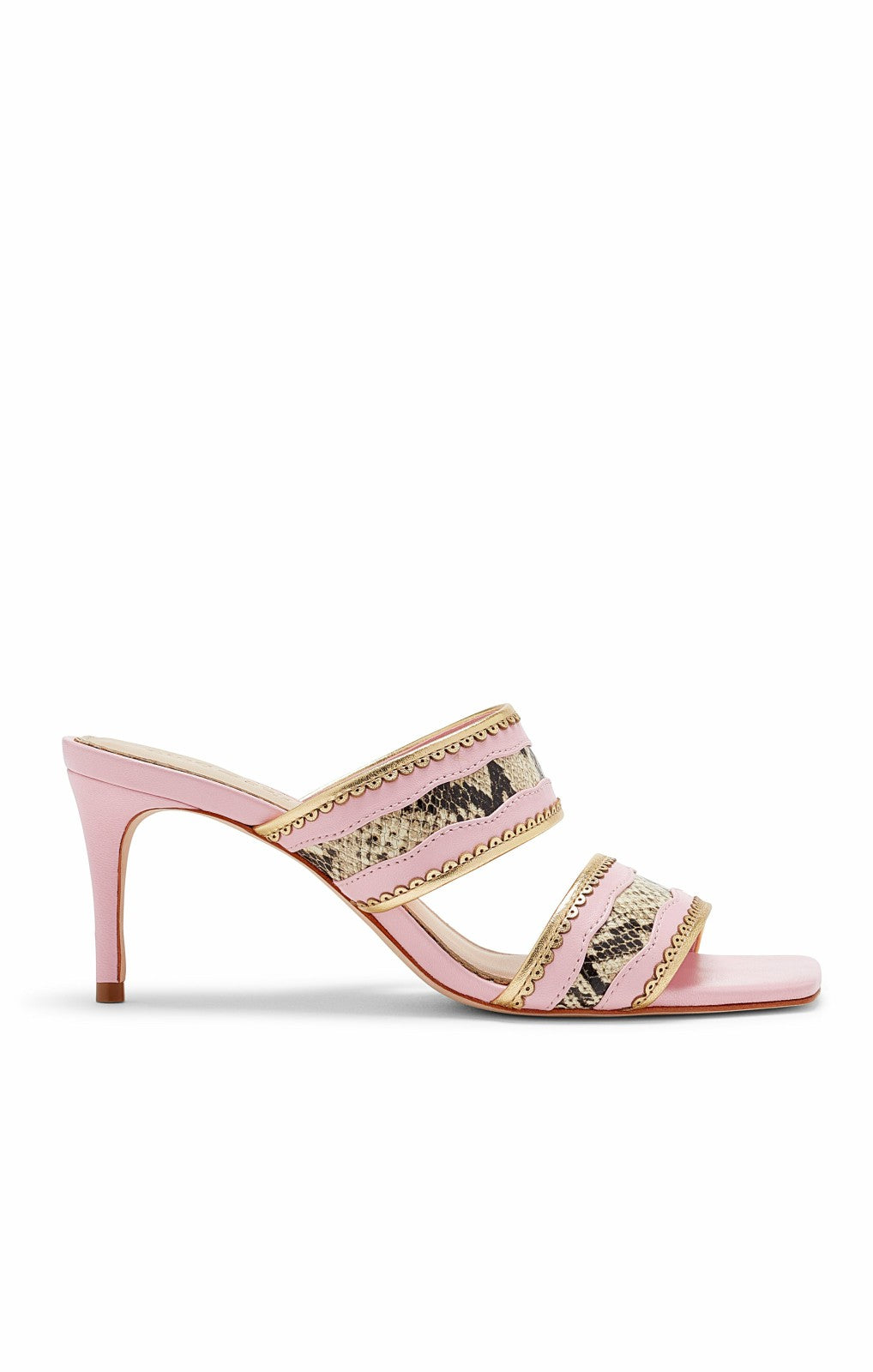 Women Rosalie Metallic Snake Sandal Venus Pink/Gold