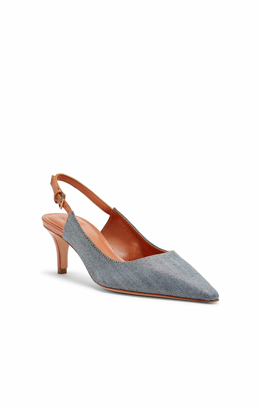 Women Sylvie Denim Slingback Pump Light Indigo/Saddle