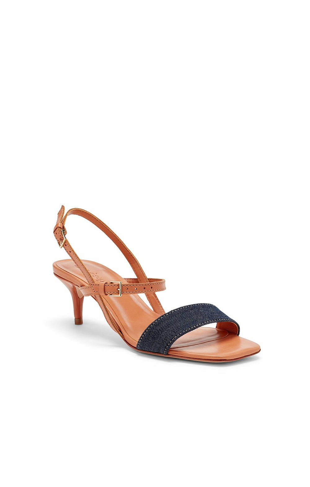 Women Sophie Denim Ankle Strap Sandal Indigo/Saddle