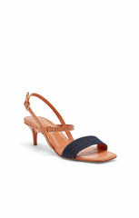 Women Sophie Denim Ankle Strap Sandal Indigo/Saddle