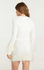 Women Briana Feather Crewneck Pullover Ivory