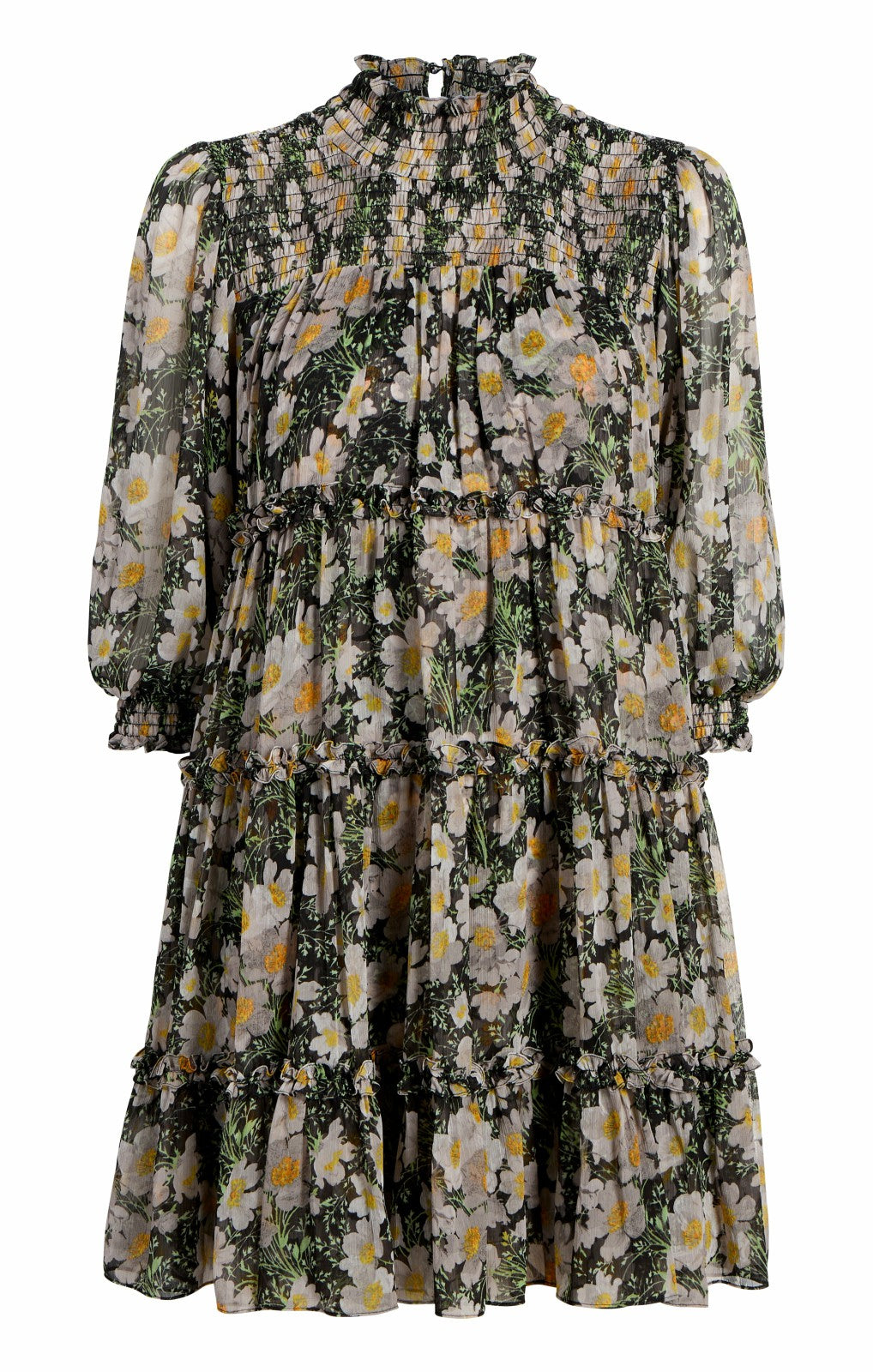 Women Cosmo Flowers Olive Dress Black/London Fog