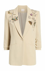 Women Diamond Vines Khloe Blazer Khaki/Silver