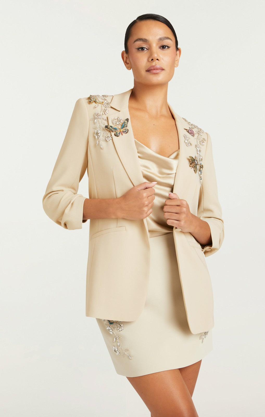 Women Diamond Vines Khloe Blazer Khaki/Silver