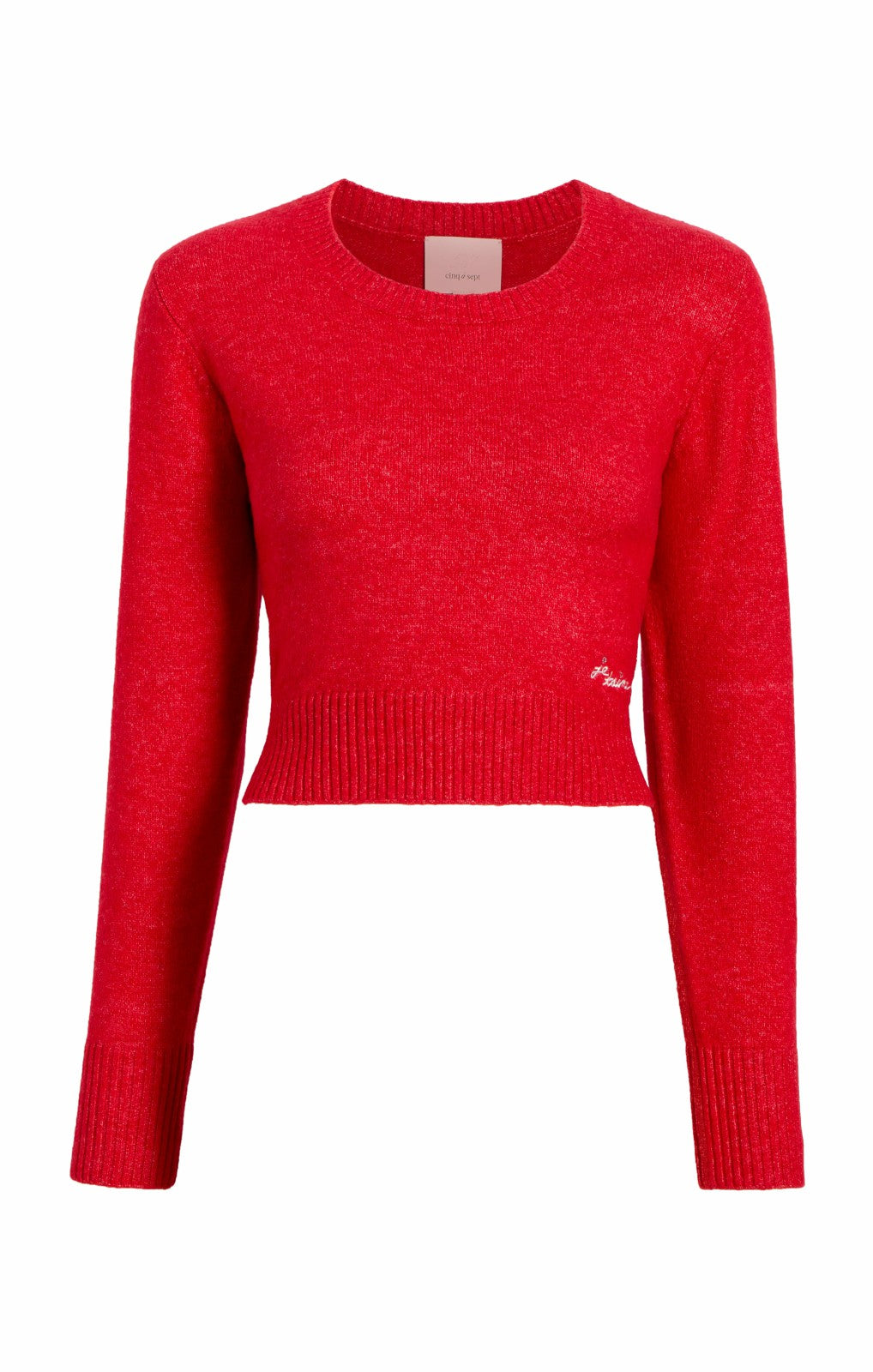 Women Je T'aime Cropped Pullover Candy Apple