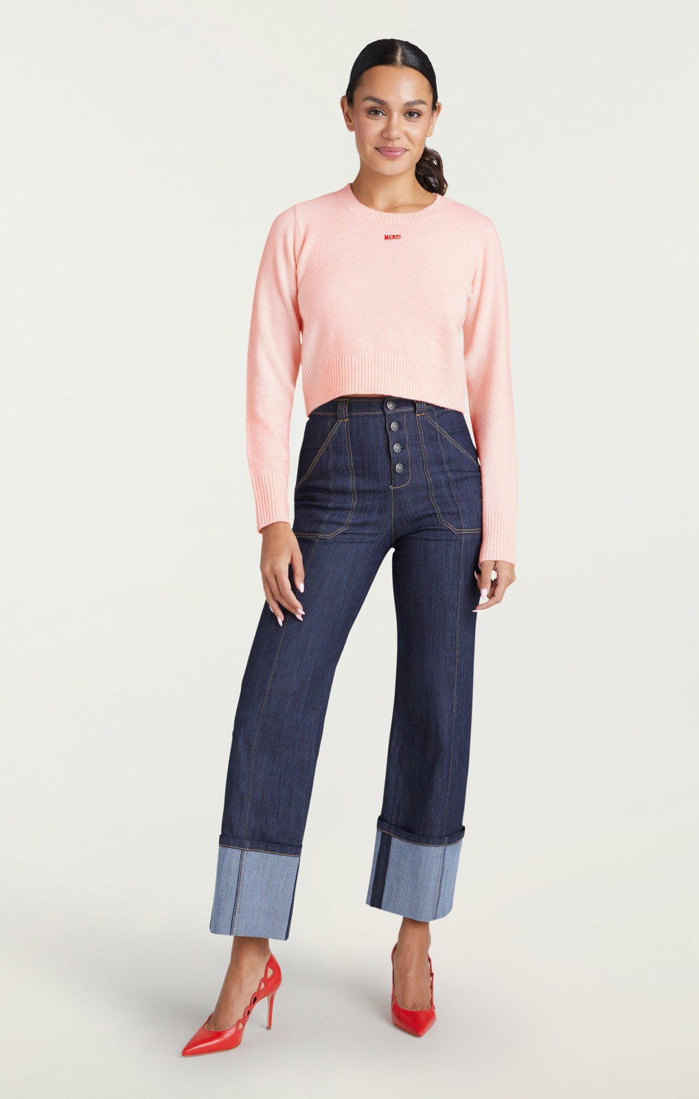 Women Merci Cropped Pullover Oleander