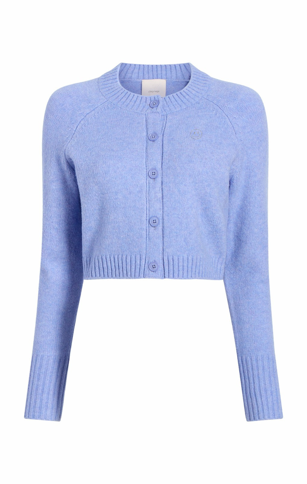 Women Rhinestone Smiley Millie Cardigan Pale Iris
