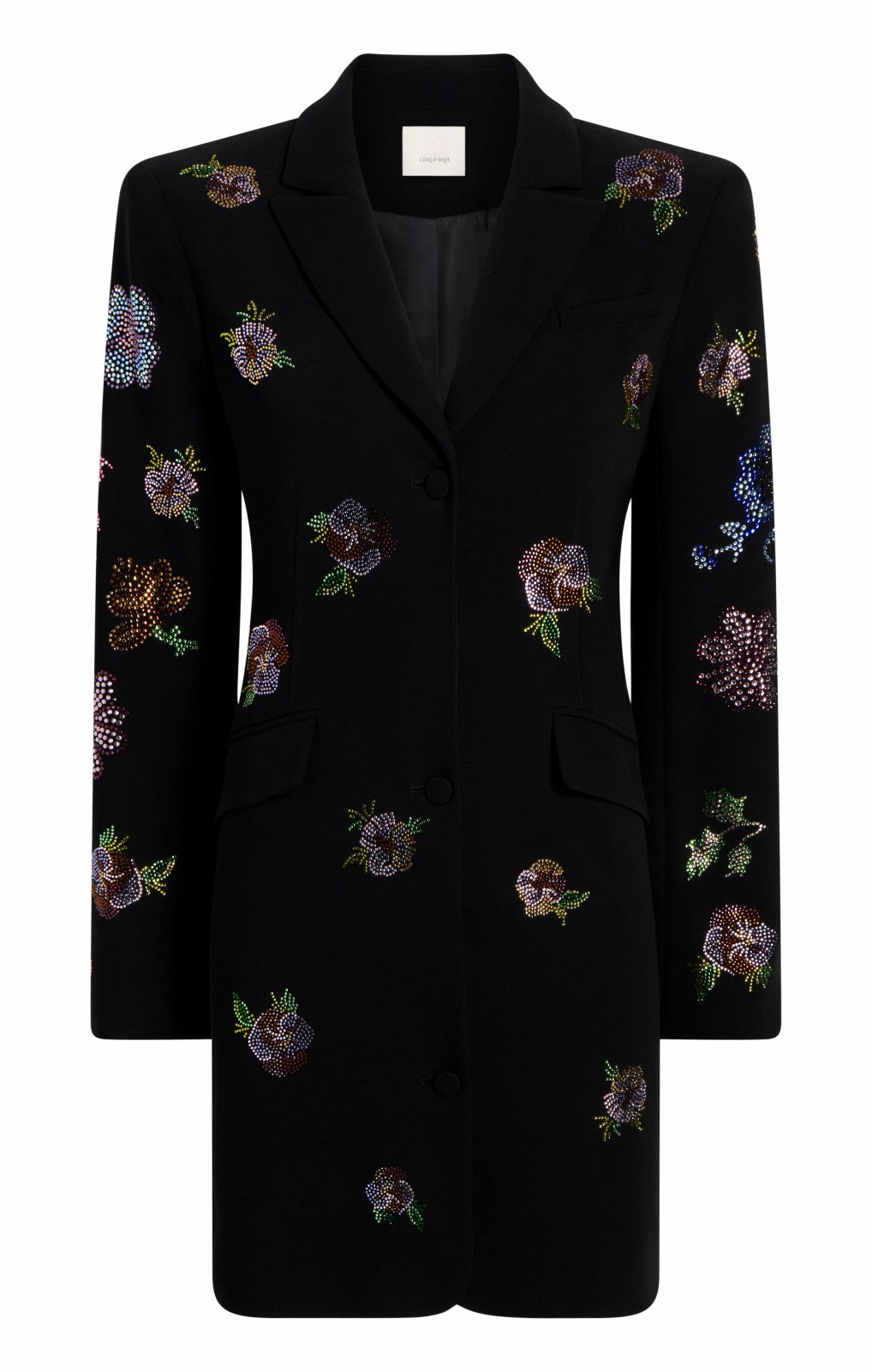 Women Heatset Pansy Garden Long Sleeve Joel Dress Black/Multi