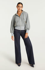 Women Heather Maddie Zip Up Sweatshirt Heather Grey/Multi
