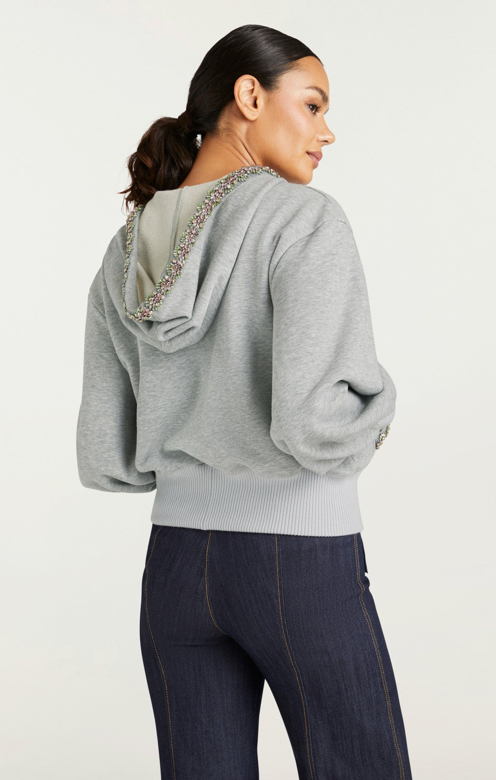 Women Heather Maddie Zip Up Sweatshirt Heather Grey/Multi