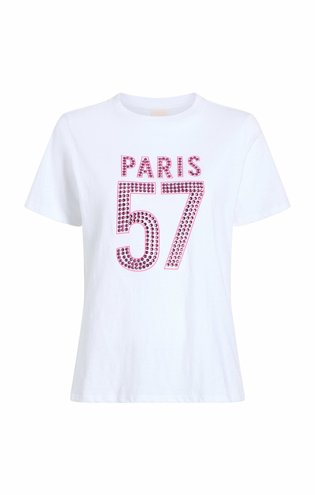 Women Large Heat Set Paris 57 Tee White/Hot Magenta
