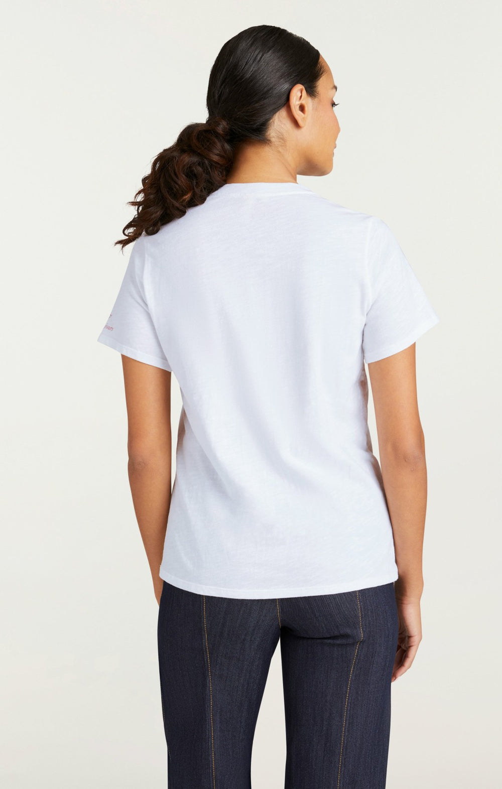 Women Large Heat Set Paris 57 Tee White/Hot Magenta