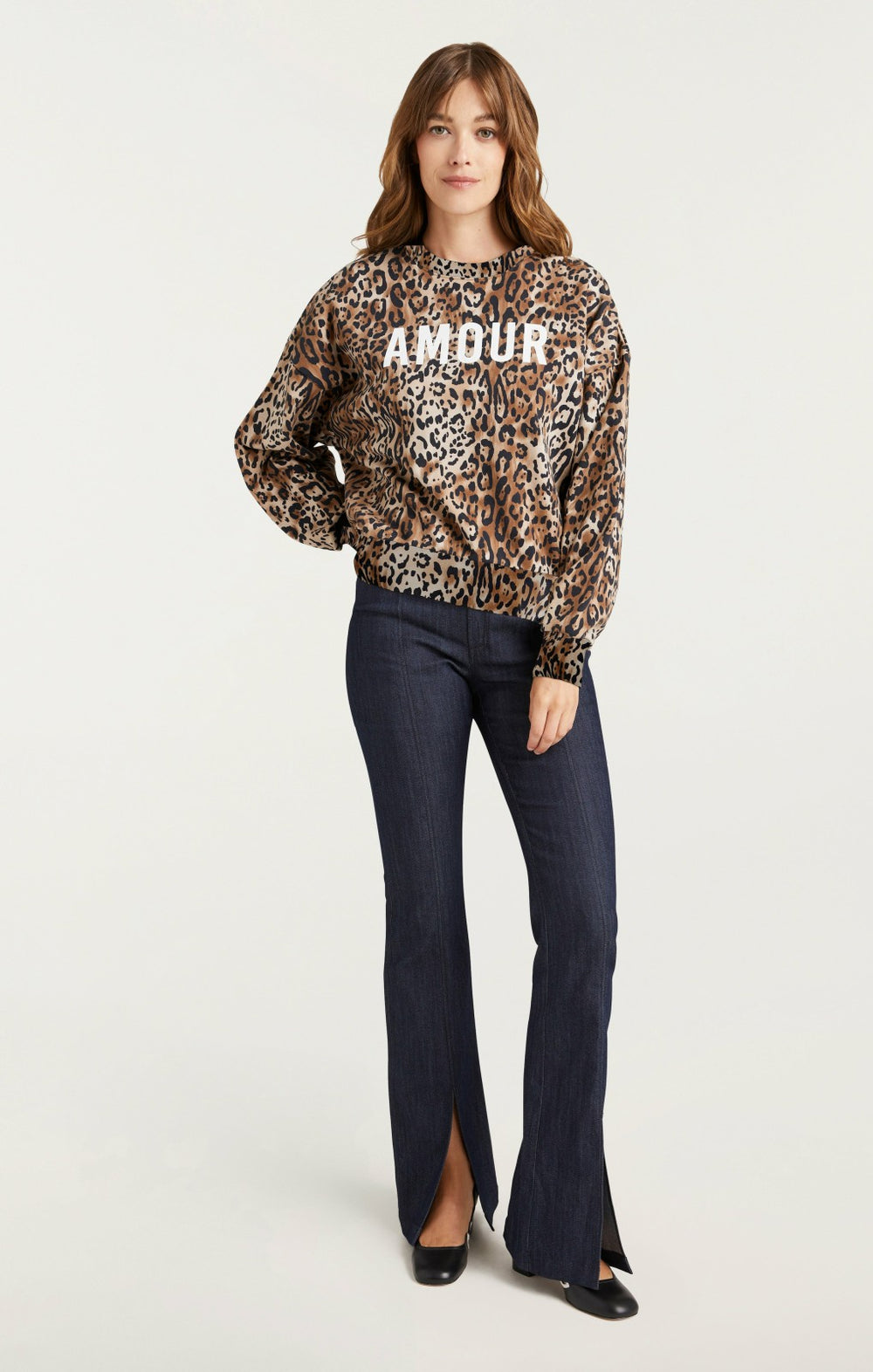 Women Leopard Amour Brandy Sweatshirt Pullover Black/Sahara