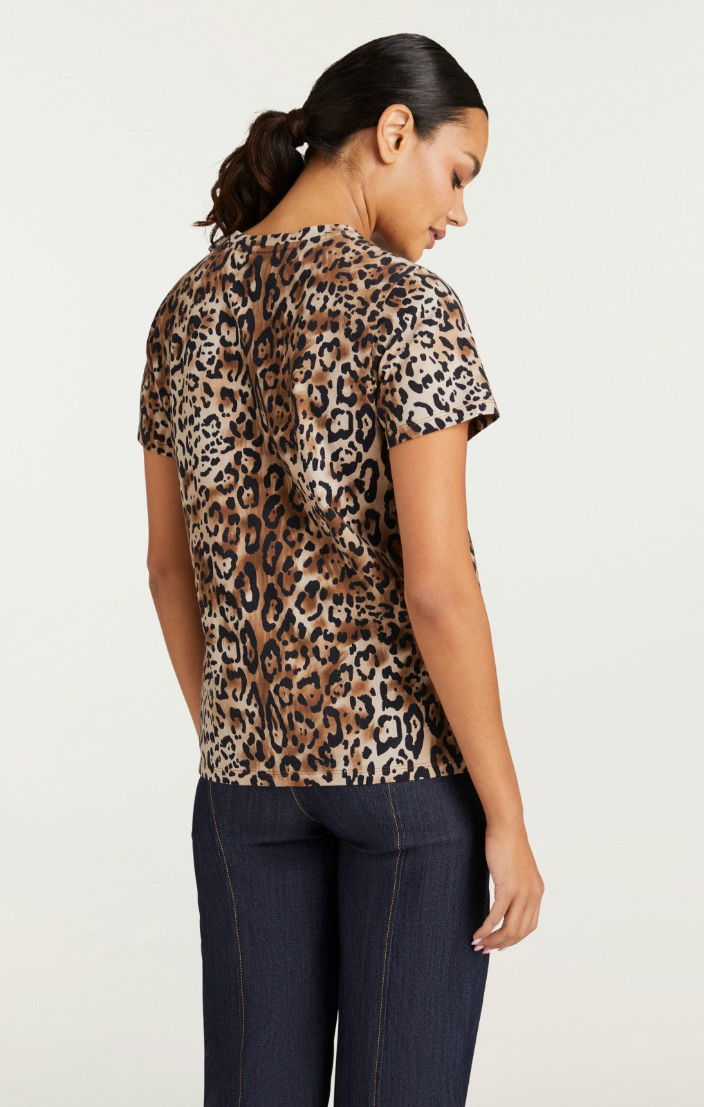 Women Leopard Paris NY Tee Black/Sahara