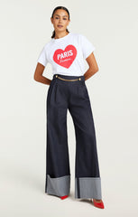 Women Paris Lamour Heart Tee White/Rose