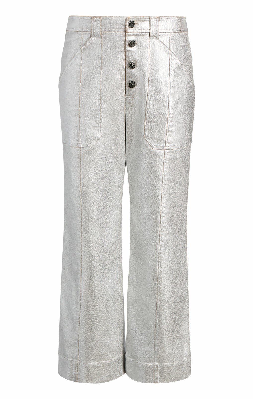 Women Textured Foil Benji Pant Silver