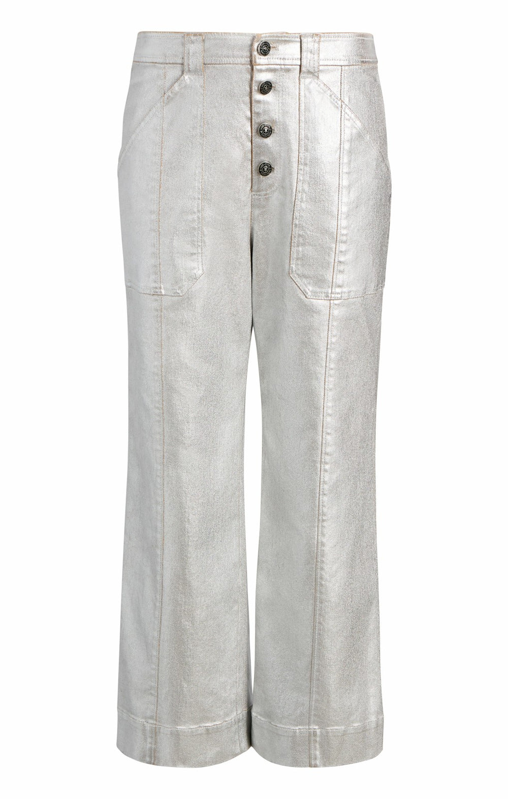 Women Textured Foil Benji Pant Silver