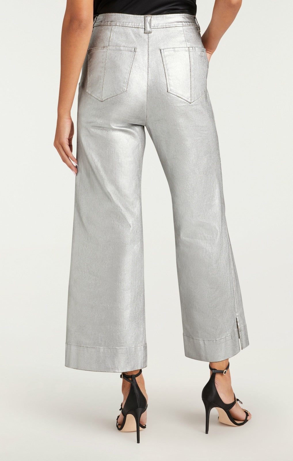 Women Textured Foil Benji Pant Silver