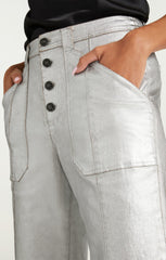 Women Textured Foil Benji Pant Silver