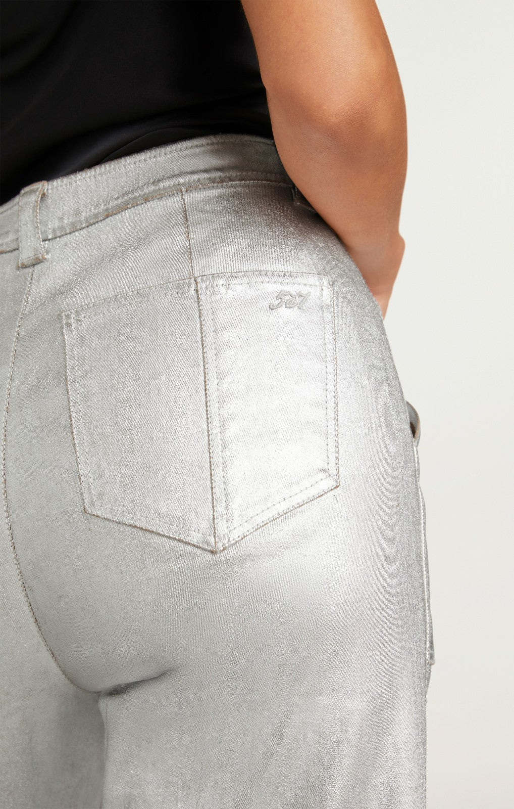 Women Textured Foil Benji Pant Silver