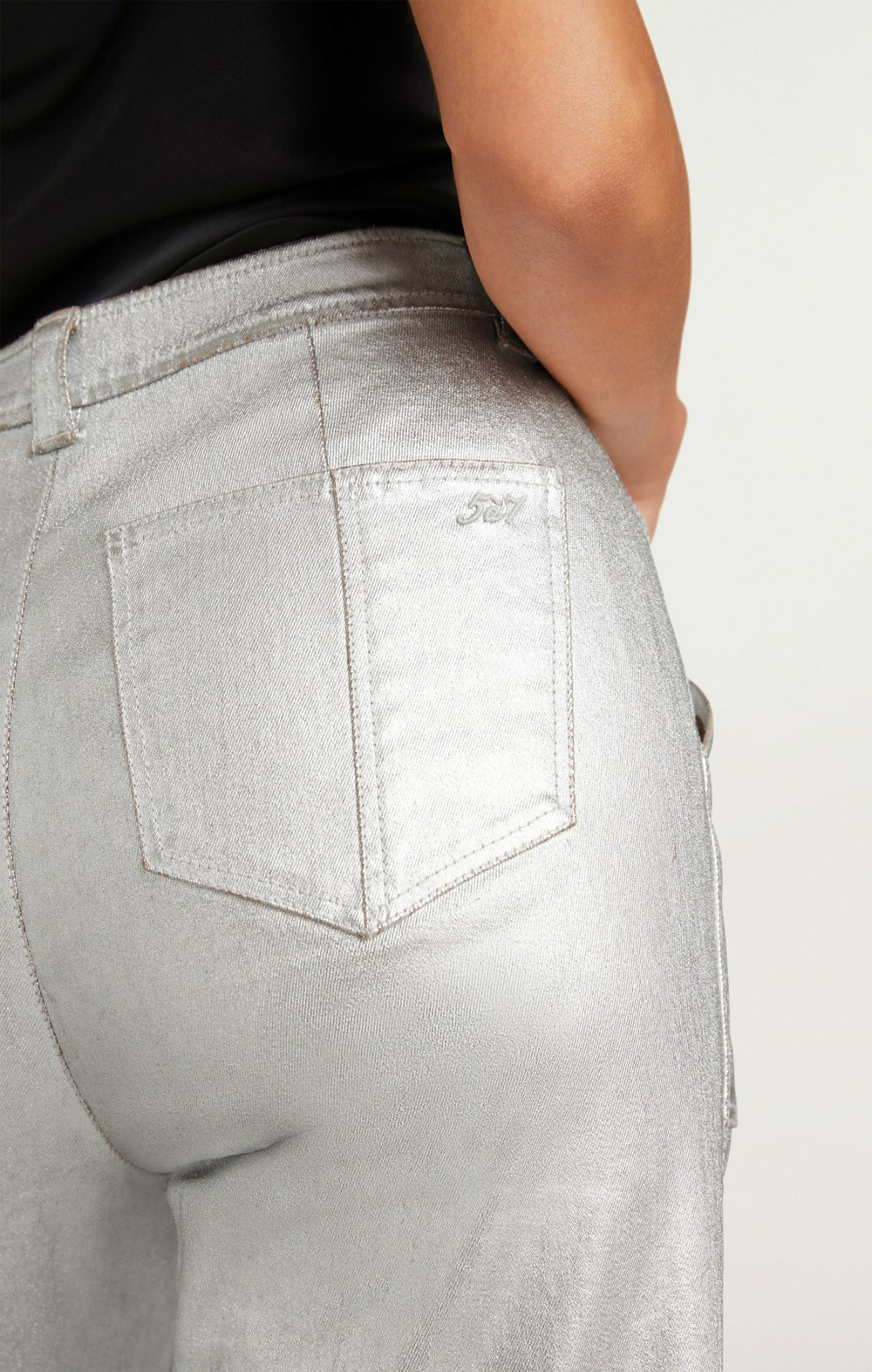 Women Textured Foil Benji Pant Silver