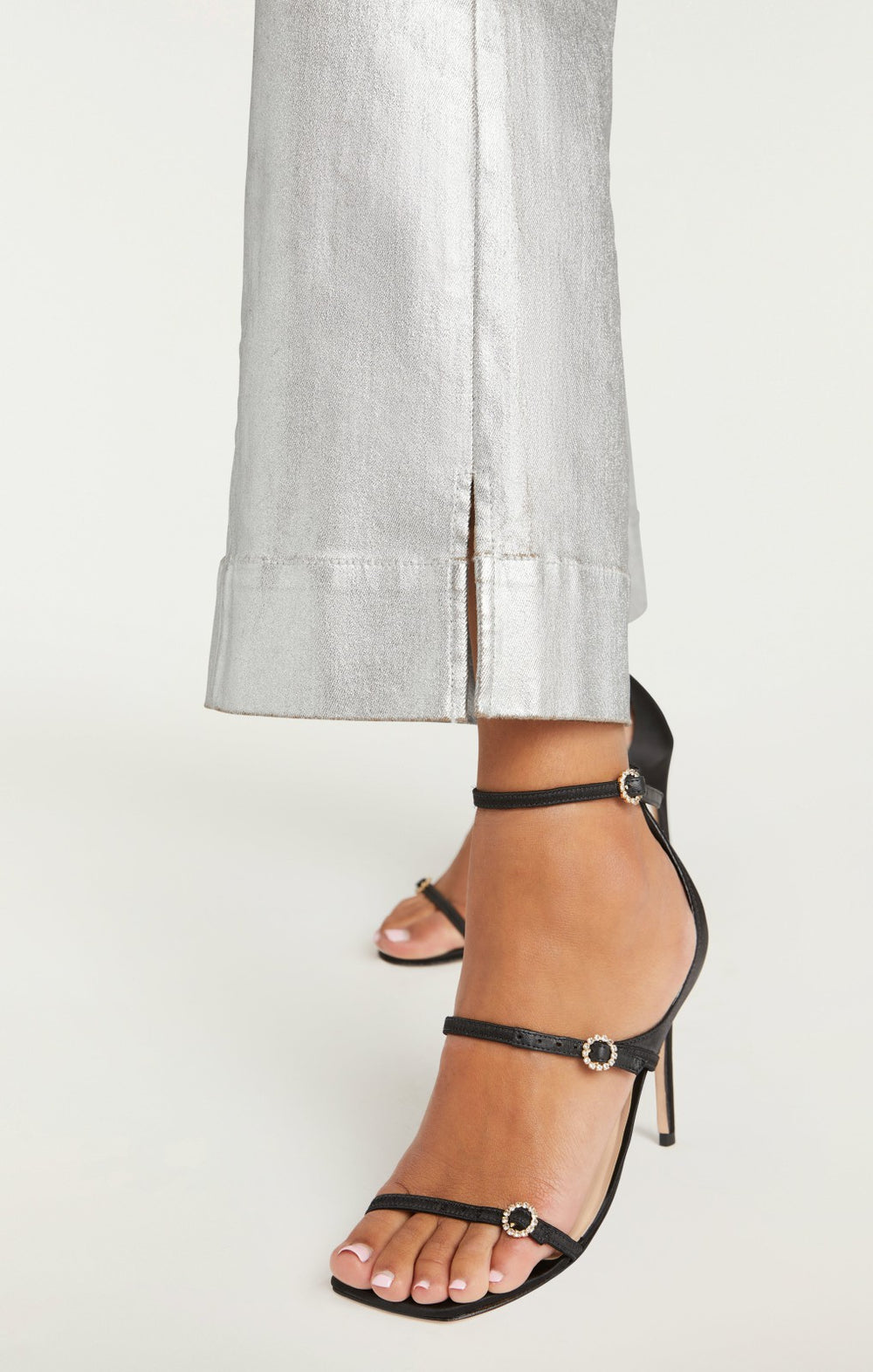 Women Textured Foil Benji Pant Silver