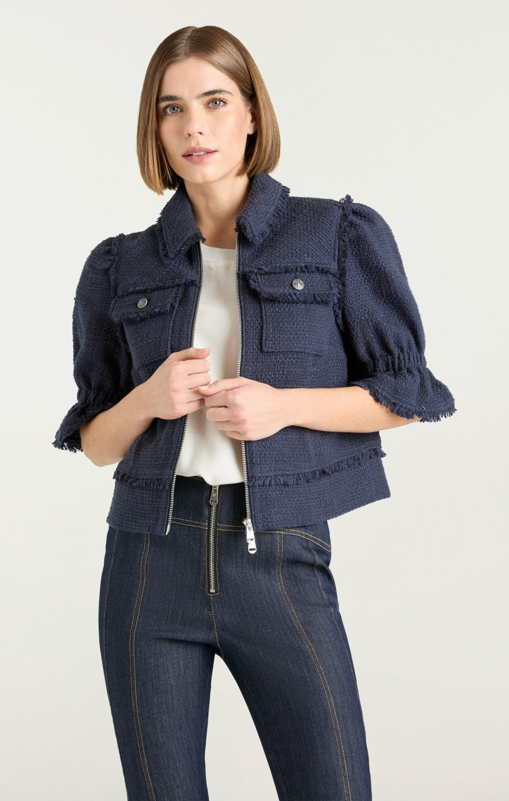 Women Boucle Holly Jacket Navy